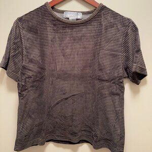 Jennifer Moore Velvet Striped T-Shirt